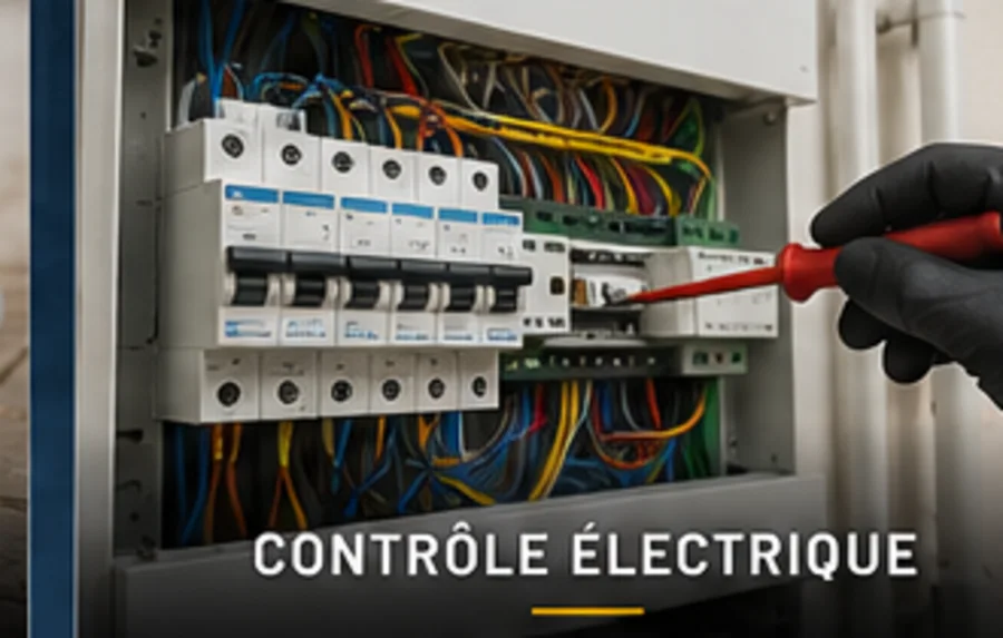 Technicien réalisant un contrôle électrique