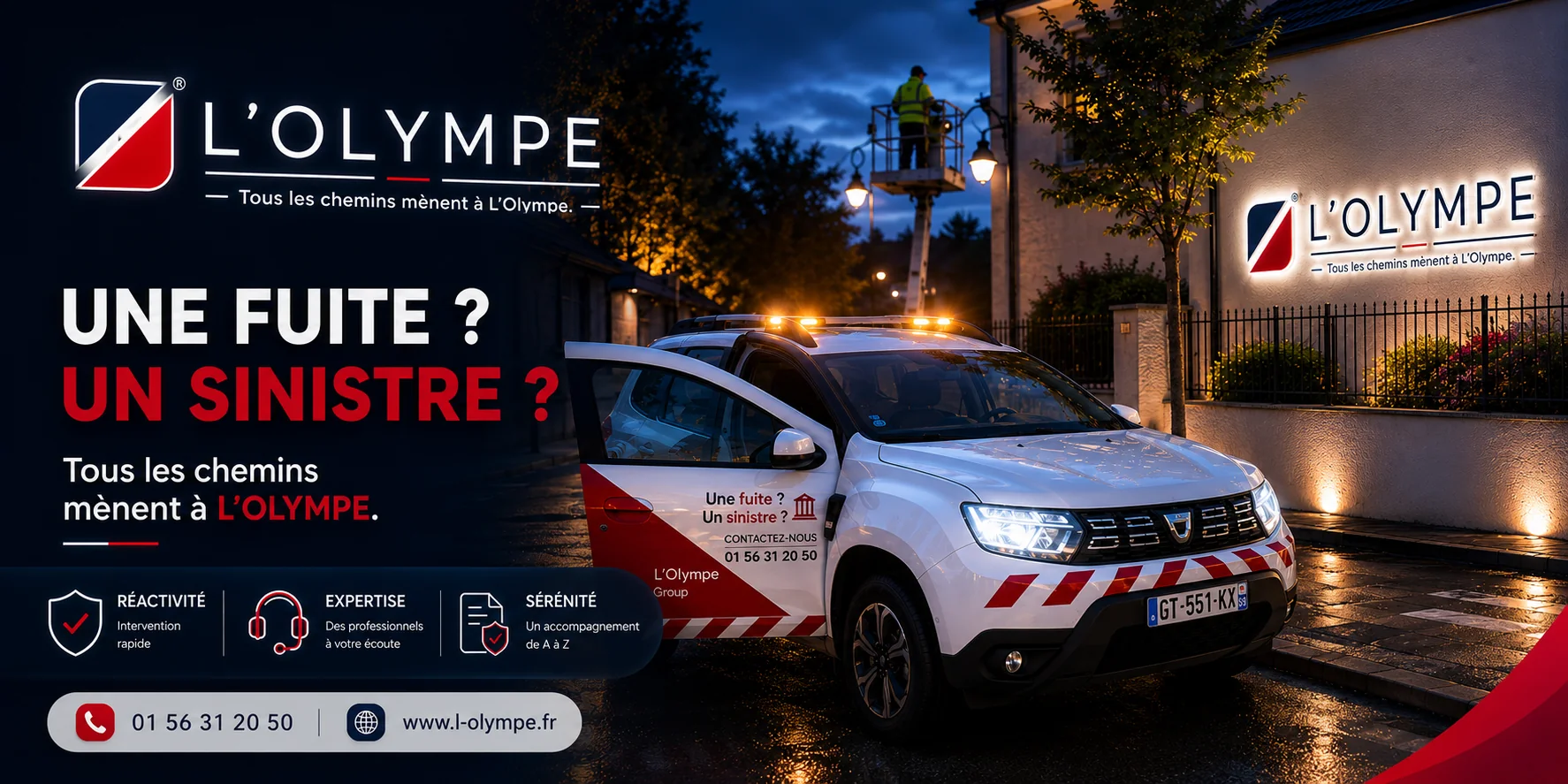 Urgence fuite et sinistre - intervention L’Olympe